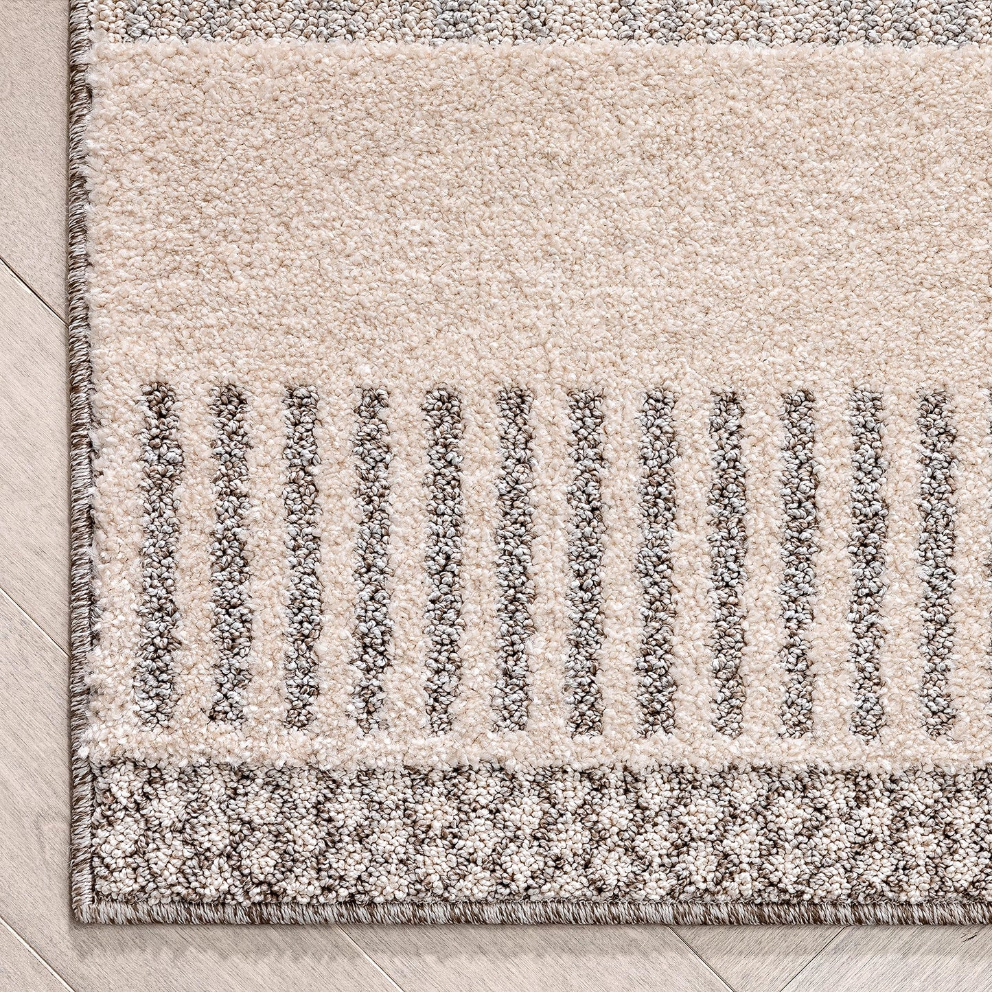 Well Woven Harlow Collection Briar Beige - Modern Tribal Minimalist Geometric 5x7 Area Rug - Ideal for Living Room, Dining Room & Bedroom - Durable, Stain Resistant & Easy to Clean