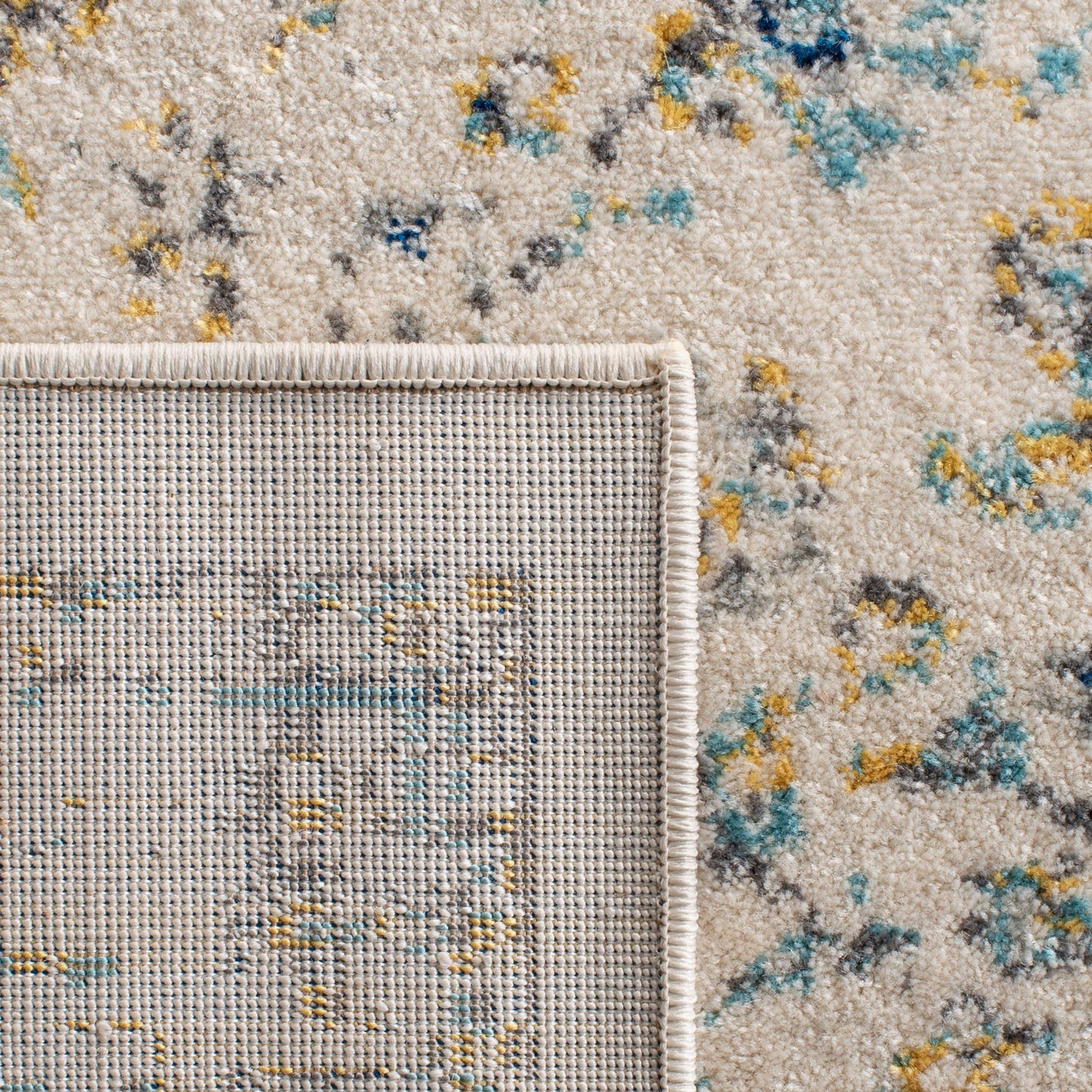 SAFAVIEH Area Rug 9x12 - Evoke Collection - Large - Ivory & Blue, Shabby Chic Oriental Medallion Design, Non-Shedding & Easy to Clean, Ideal for Living Room, Bedroom, Dining Space (EVK220C)