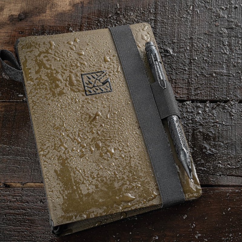 Rite in the Rain Weatherproof Side Spiral Kit: TPU Fabric Cover, 4.625" x 7" Black Notebook, and Tough Mechanical Pencil (No. M973-KIT)