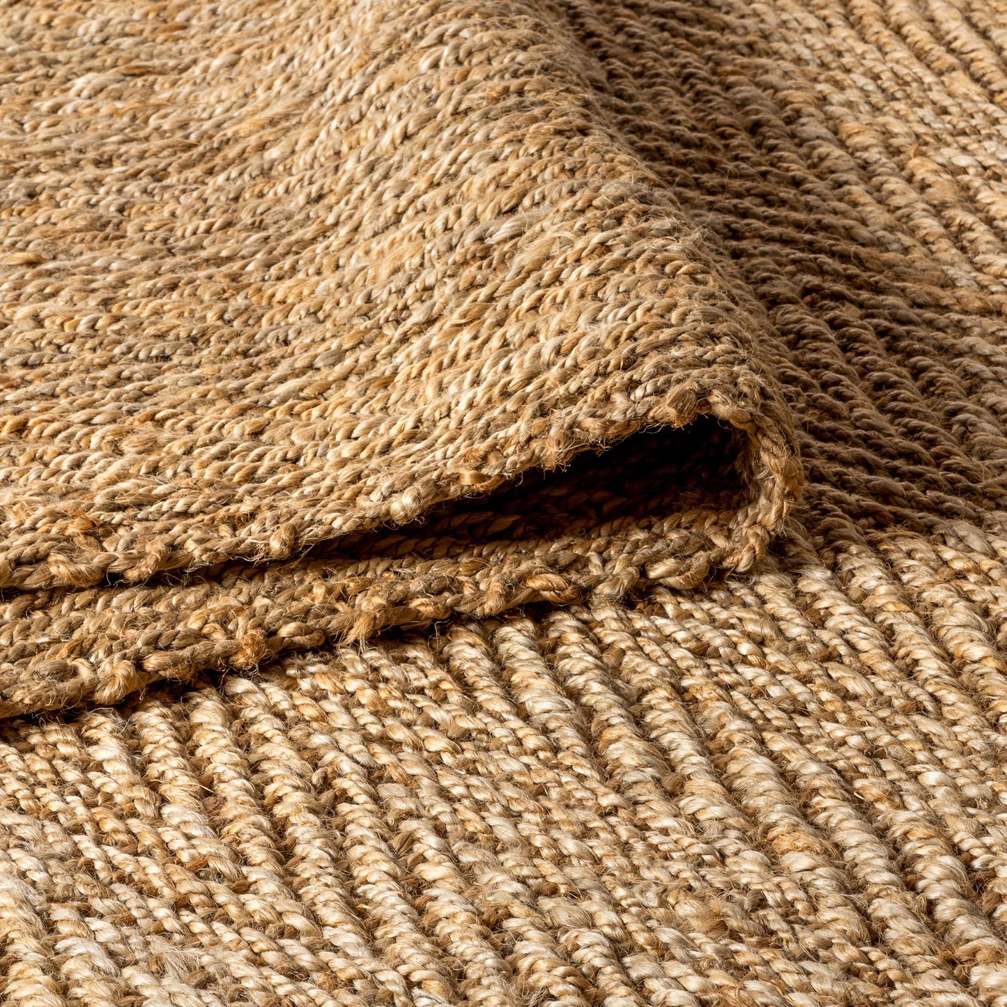 JONATHAN Y Espina Hand Woven Herringbone Chunky Jute Natural 6x6 Square Indoor Area Rug, Bohemian, Cottage, Easy-Cleaning for Living Room, Bedroom, Kitchen, Pet Friendly, Non-Shedding (NFR101A-6SQ)