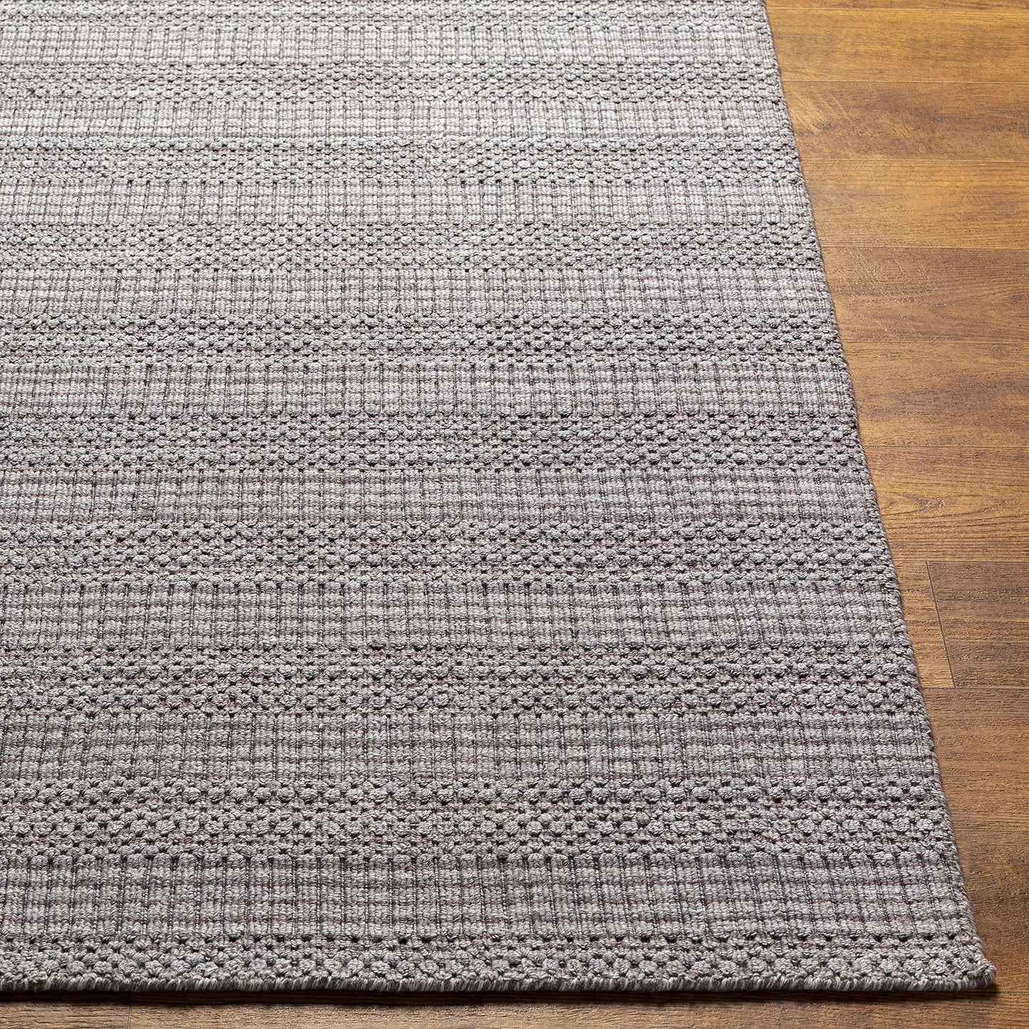 Hauteloom EcoLoop Recycled Material Area Rug - Geometric Striped Checkered Square - Contemporary Modern Minimalist Transitional Scandinavian - Dark Brown, Beige, Gray, Charcoal, Taupe - 2' x 3'