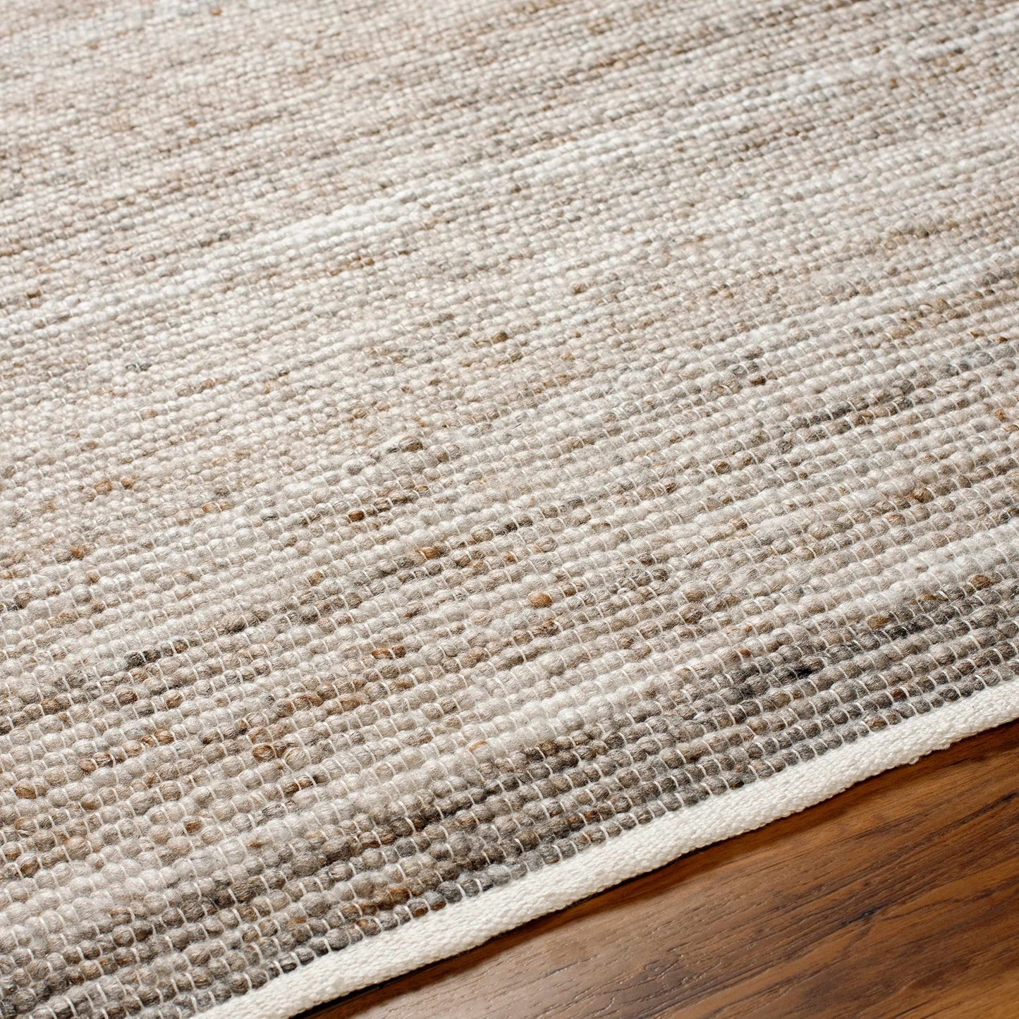 Hauteloom Banjo Recycled Material Living Room, Bedroom Area Rug - Traditional Transitional - Gray, Light Gray, Medium Gray - 2' x 3'