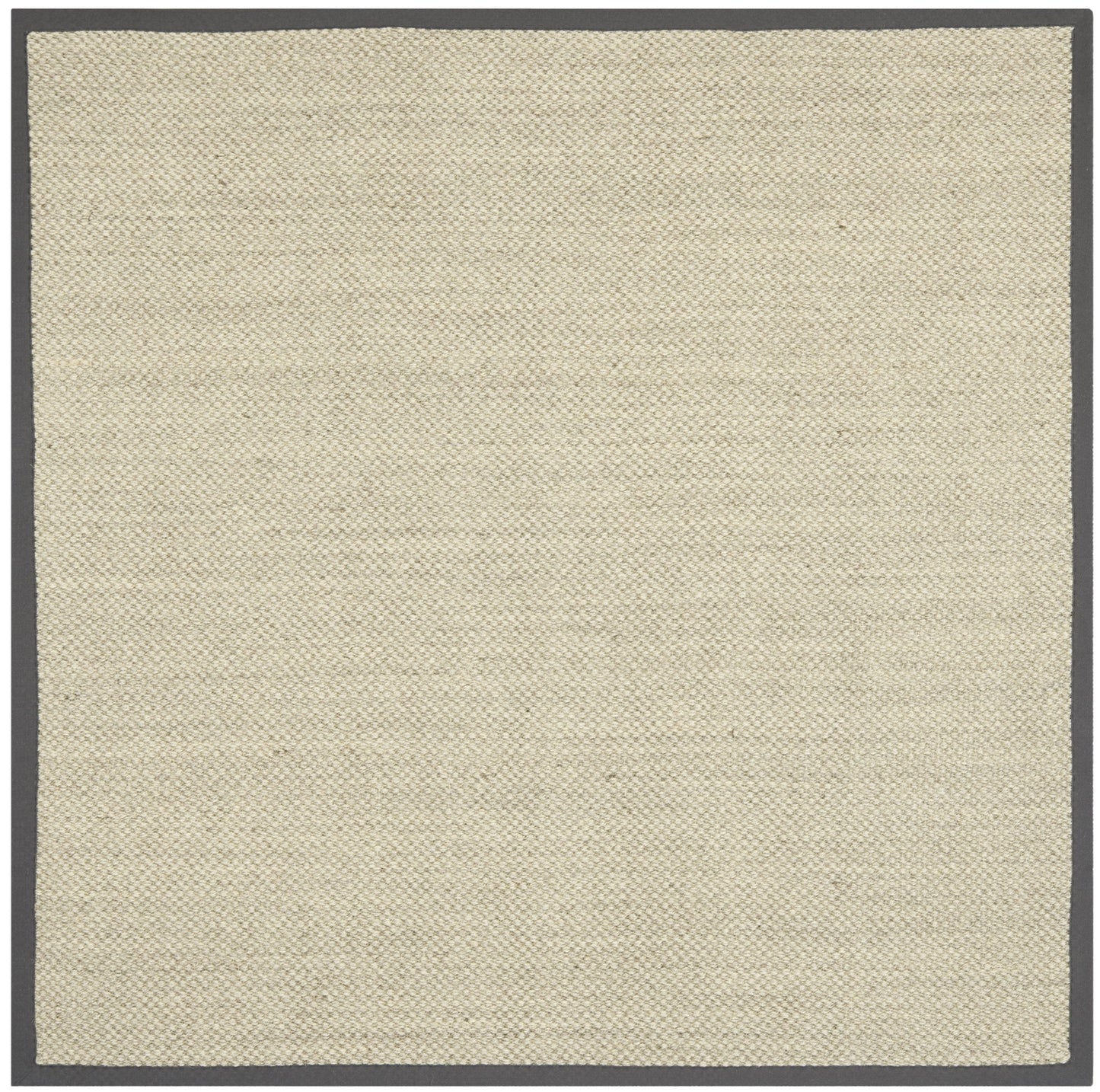 SAFAVIEH Area Rug 7' Square - Natural Fiber Collection - Marble & Grey, Sisal, Woven Design with Border (NF443B)
