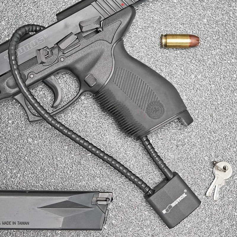 BOOMSTICK Cable Gun Lock 15 in Cable Length, Trigger Pistol Shotgun Rifle Child Safety Steel Cable - Keyed Alike