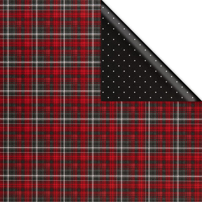 American Greetings Jumbo Reversible Wrapping Paper Roll for Christmas, Red and Black Holiday Gift Wrap (175 sq. ft., 1 Extra Large Roll-30 in. x 70 ft.) Polka Dots and Plaid