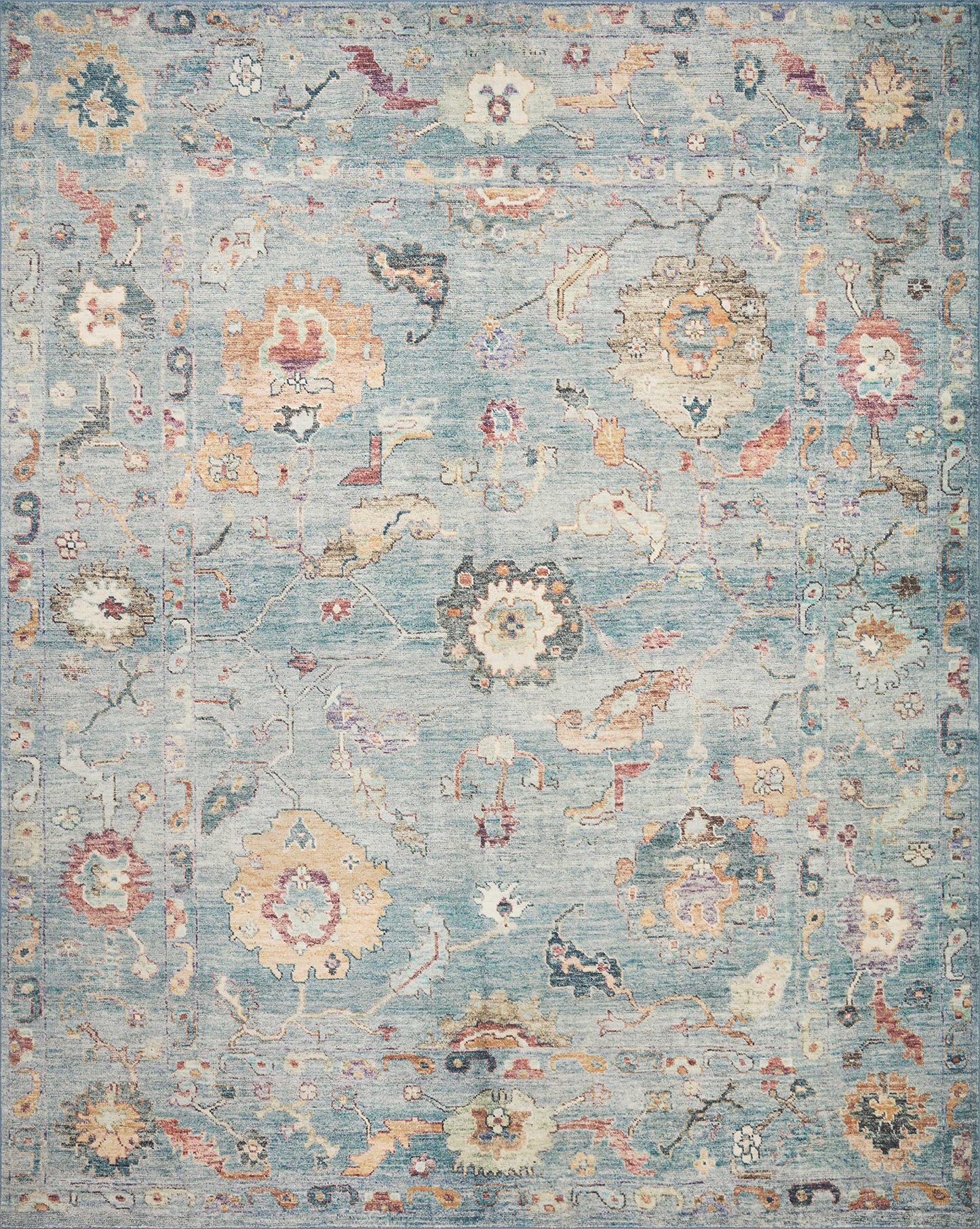 Loloi Margot Collection MAT-06 Denim/Multi 5'-0" x 7'-6" Area Rug feat. CloudPile, No-Shed Easy Clean Large Patterned Area Rug for Living Room, Bedroom, Dining Area