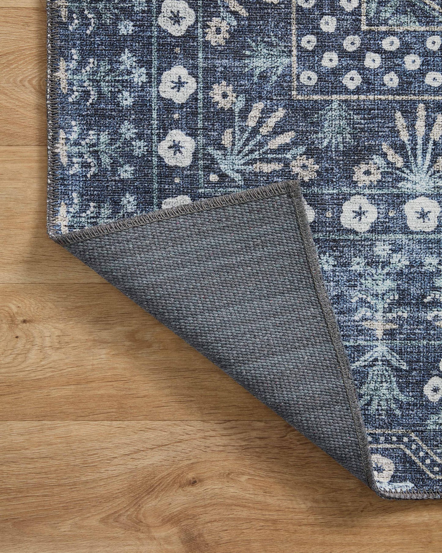 Loloi Rifle Paper Co. Maison Collection MAO-03 Rosette Blue 5'-0" x 7'-6", .19" Pile Height, Area Rug