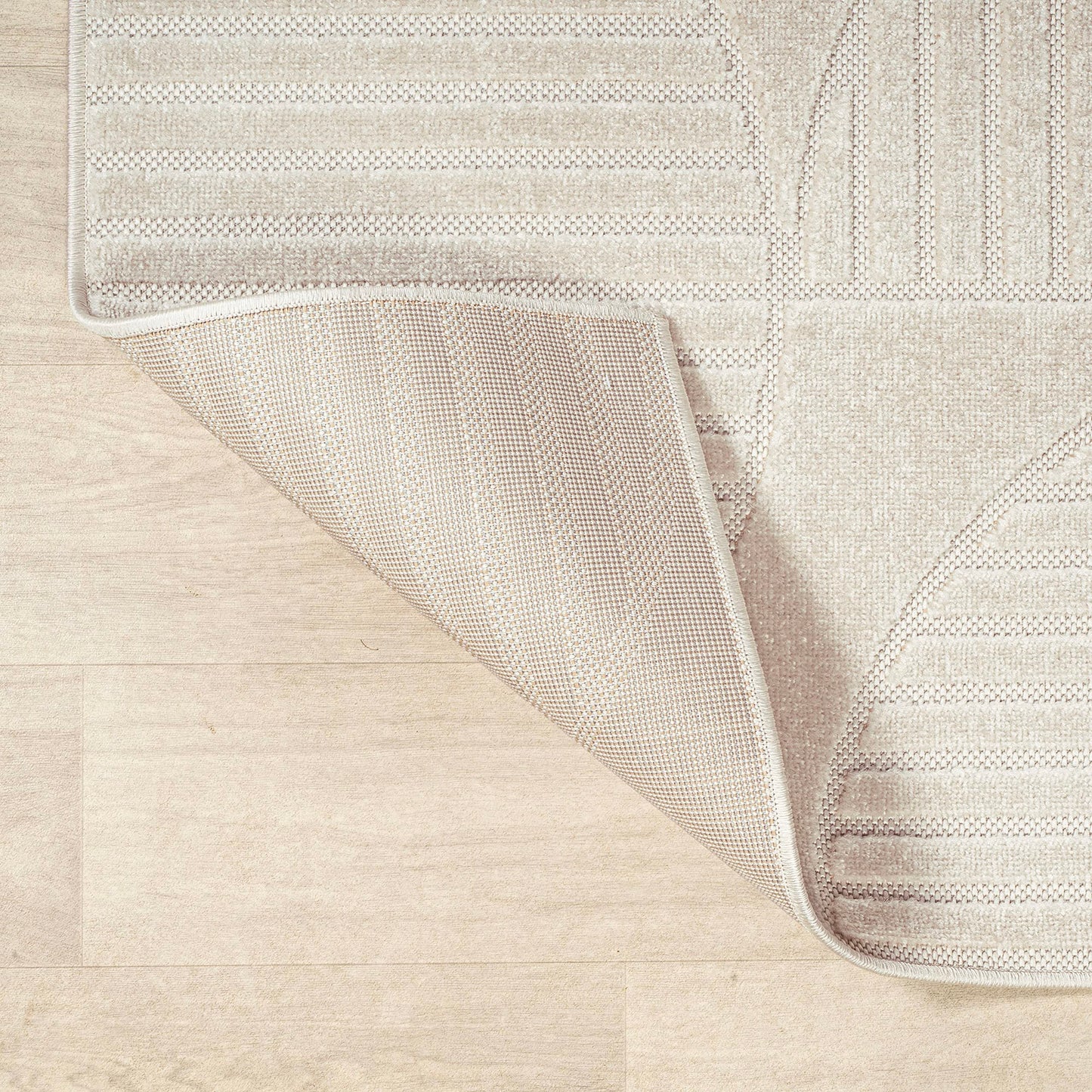 JONATHAN Y Nordby High-Low Arch Striped Ivory/Cream Indoor/Outdoor Area Rug, 8x10, Modern, Contemporary, Geometric, Bohemian, Bedroom, Kitchen, Living Room,Non Shedding (SCN104B-8)
