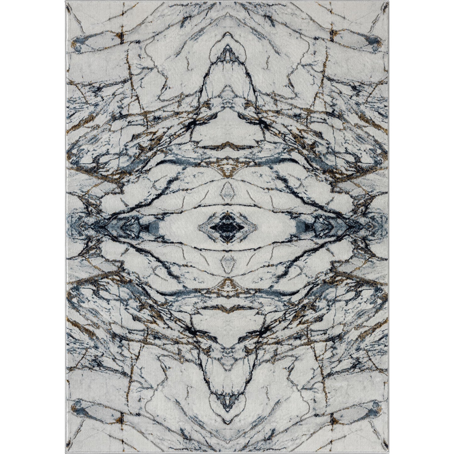 LUXE WEAVERS Marble Effect Abstract Blue 5x7 Area Rug