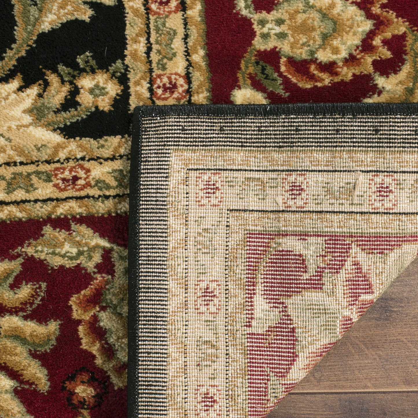 SAFAVIEH Lyndhurst Collection Area Rug - 5'3" x 7'6", Black & Red, Traditional Oriental Design, Non-Shedding & Easy Care, Ideal for High Traffic Areas in Living Room, Bedroom (LNH212G)
