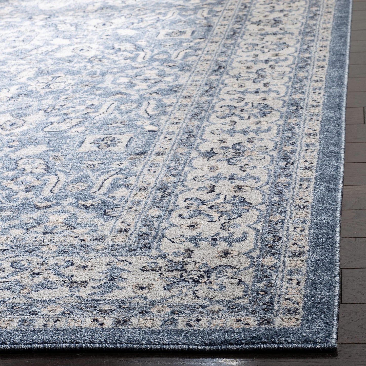SAFAVIEH Charleston Collection Area Rug - 10' x 14', Navy & Creme, Oriental Distressed Design, Non-Shedding & Easy Care, Ideal for High Traffic Areas in Living Room, Bedroom (CHL412N)
