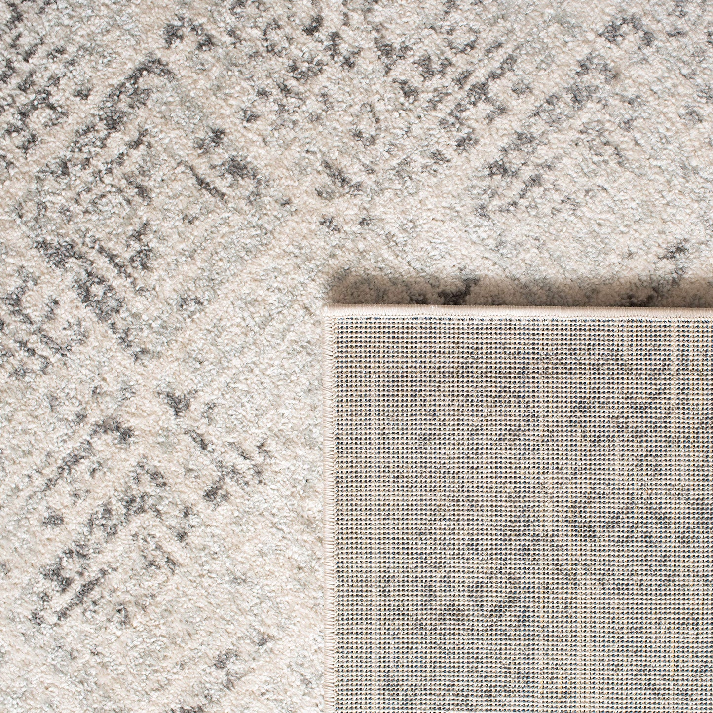 SAFAVIEH Area Rug 8x10 - Tulum Collection - Large - Ivory & Grey, Moroccan Boho Distressed Design, Non-Shedding & Easy to Clean, Ideal for Living Room, Bedroom, Dining Space (TUL264A)