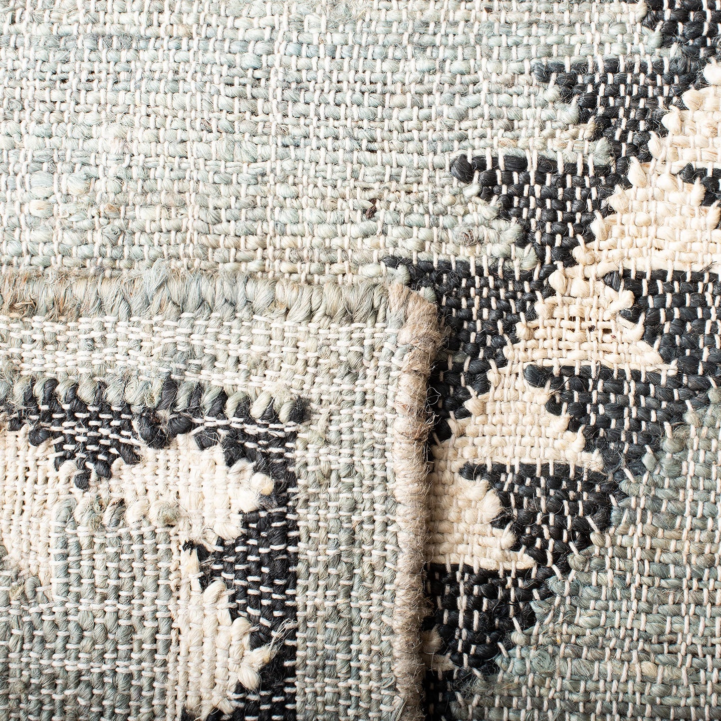 SAFAVIEH Kilim Collection Runner Rug - 2'3" x 9', Blue & Black, Handmade Flat Weave Jute, Ideal for High Traffic Areas in Living Room, Bedroom (KLM761M)
