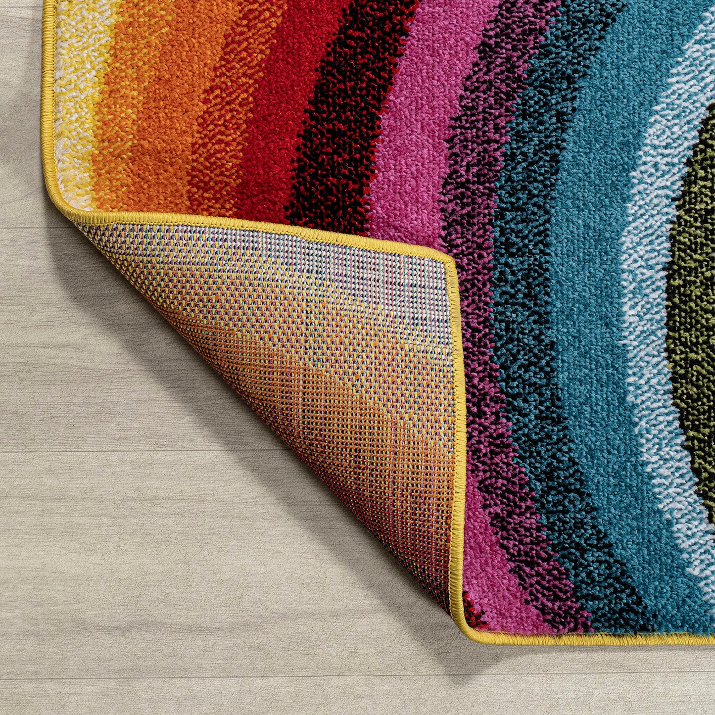 JONATHAN Y Flow Abstract Swirl Indoor Area Rug 3x5, Red/Yellow/Blue, Modern, Coastal, Easy-Cleaning for Living Room, Bedroom, Kitchen, Pet Friendly, Non-Shedding (DZC100A-3)