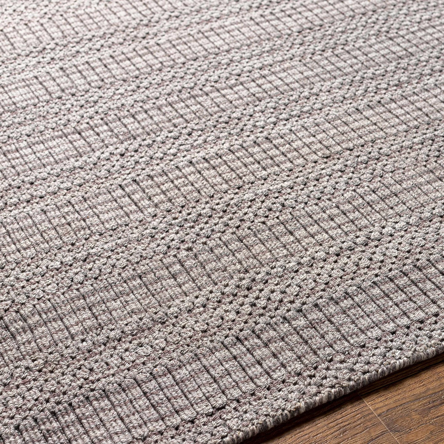 Hauteloom EcoLoop Recycled Material Area Rug - Geometric Striped Checkered Square - Contemporary Modern Minimalist Transitional Scandinavian - Dark Brown, Beige, Gray, Charcoal, Taupe - 2' x 3'
