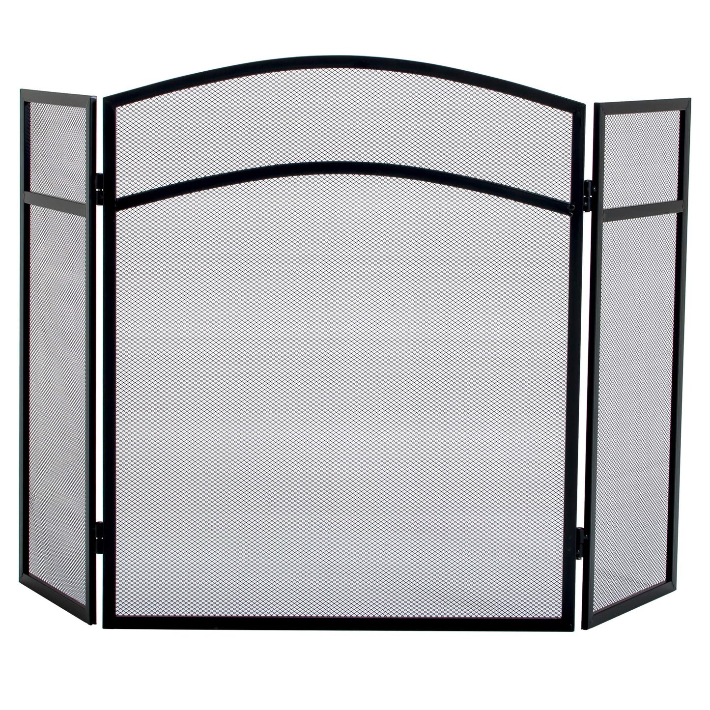 Fire Vida Milton Fire Screen Spark Guard Arched, Metal, Black