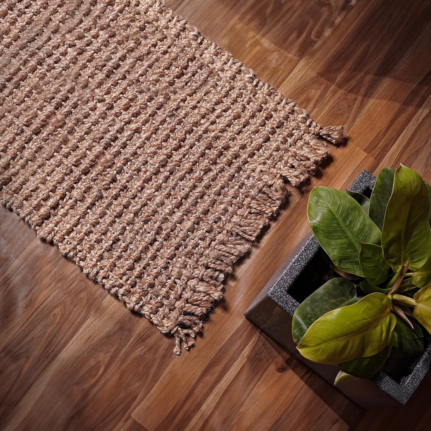 Hausattire Hand Woven Jute Rug 2'x3' - Natural,Reversible Farmhouse Boho Accent Rustic Rugs for Kitchen,Living Room,Bedroom,Entryway Rag Rug|Decorative Floor Rugs-24x36 Inches