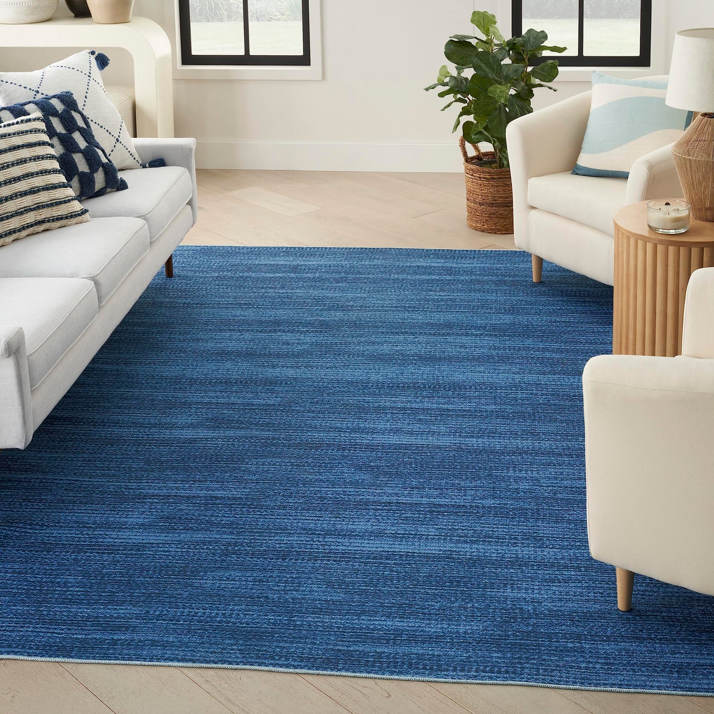 Nourison Home Nourison Washables Blue 8' x 10' Area Rug - Easy Clean, Non Shedding, Bed Room, Living Room, Dining Room, Kitchen (8' x 10')