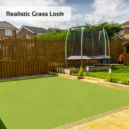 GardenKraft 4 m × 1 m Artificial Grass Roll – 15 mm High‑Density Two‑Tone Pile, UV‑Stabilised Fast‑Drain Fake Lawn, Pet & Child Friendly Astro Turf