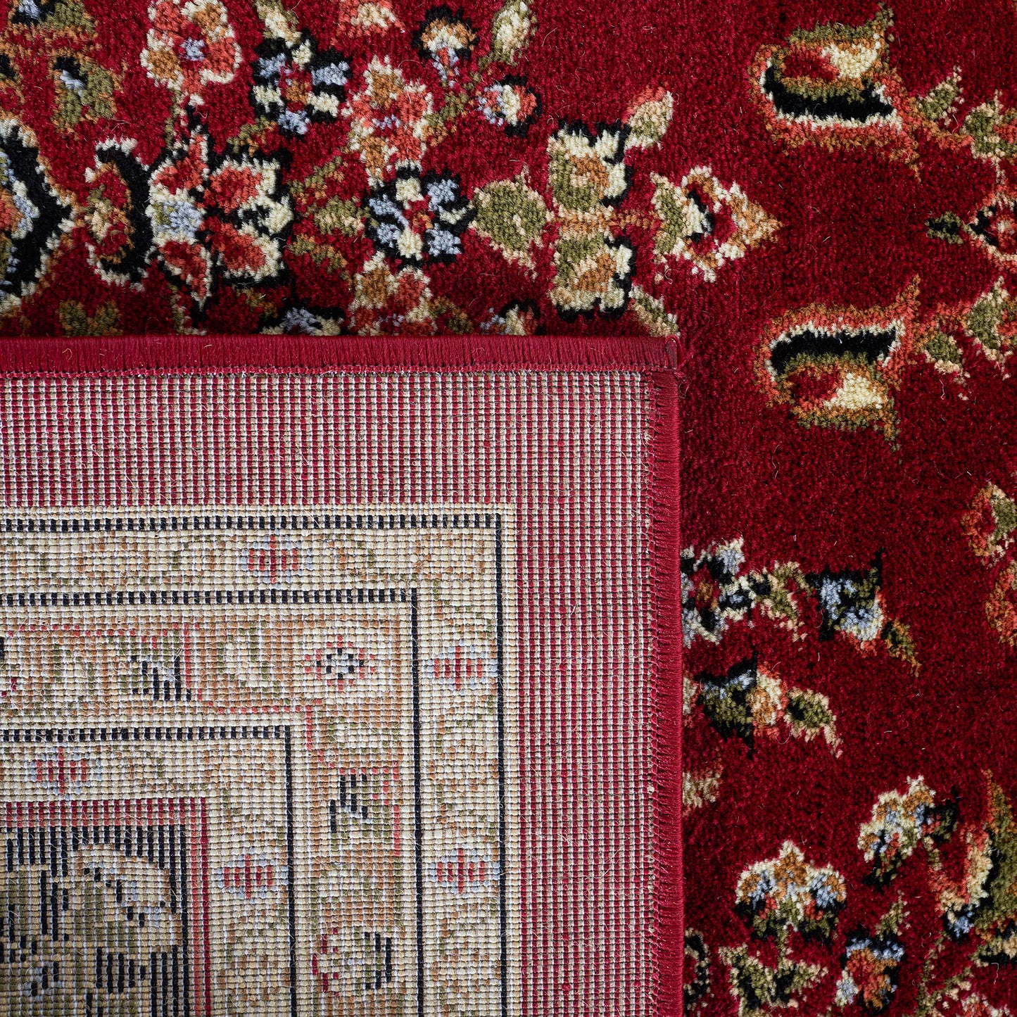 SAFAVIEH Lyndhurst Collection Area Rug - 2'3" x 4', Red & Black, Traditional Oriental Design, Non-Shedding & Easy to Clean, Ideal for Hallway, Foyer, Entryway, Kitchen (LNH331B)