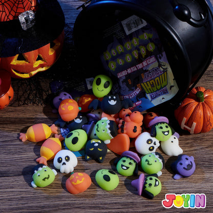 JOYIN 36 Pcs Halloween Mochi Squishy Toy in Blind Bags with 12 Characters for Stress Relief, Halloween Mystery Toy Surprise Bag for Kids Trick or Treating, Party Favors Supplies, Goodie Fillers