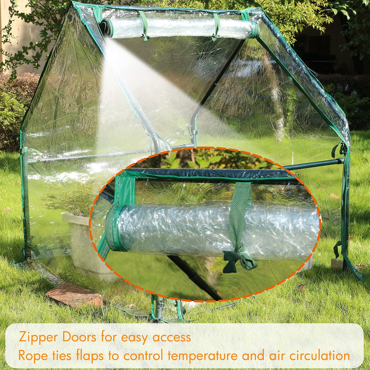 Gardzen Mini Greenhouse Heavy Duty Portable Green House, Clear Tent Small Greenhouse for Indoor Outdoor Plants 36.2”(L) x36.2”(W) x42.5”(H)