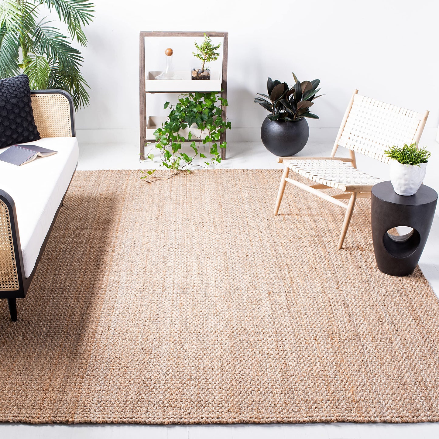 SAFAVIEH Area Rug 9x12 - Natural Fiber Collection - Large - Natural Brown, Handmade Jute, Basketweave Design (NF401A)