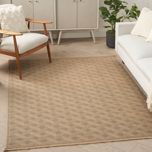 Nourison Home Washable Jute Natural 7'10" x 9'10" Area Rug - Easy Clean, Non Shedding, Bed Room, Living Room, Dining Room, Kitchen (8' x 10')
