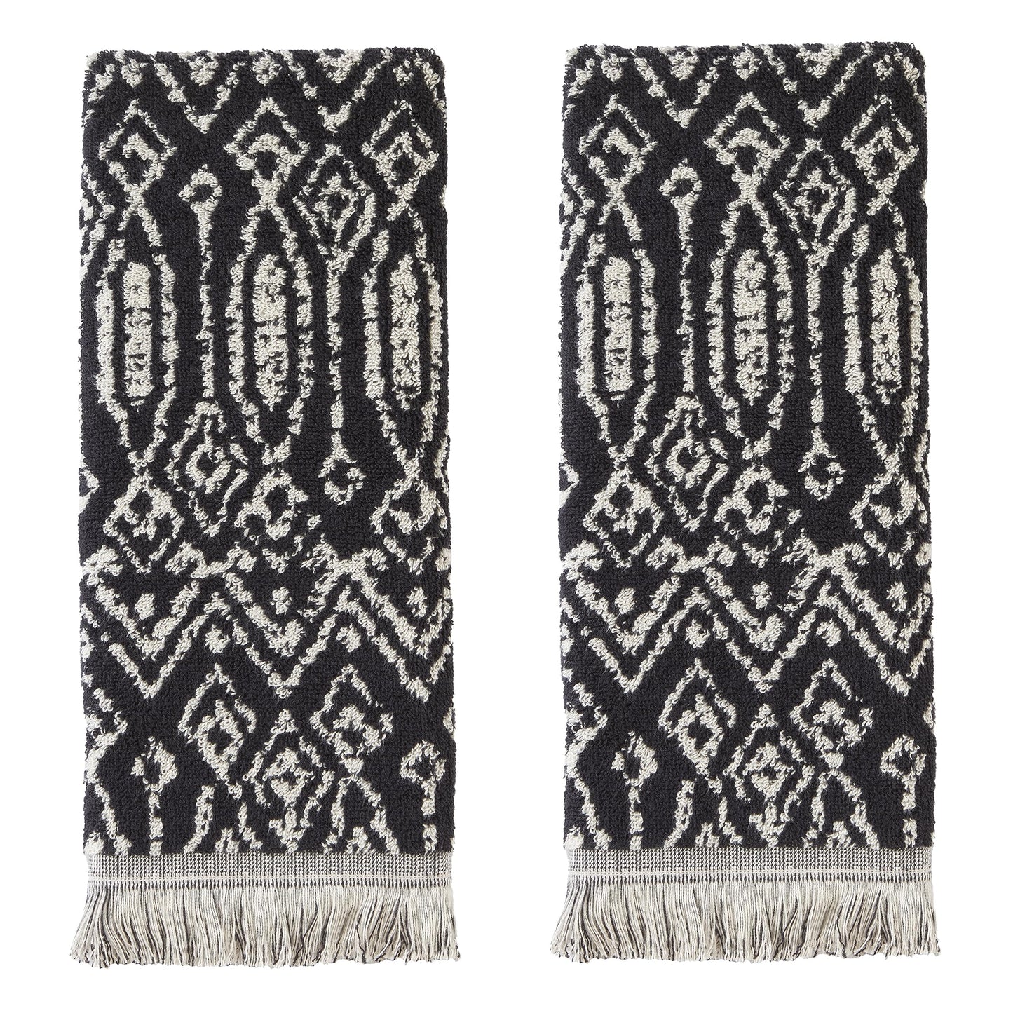 SKL Home Nador Hand Towel, 2-Pack, Black