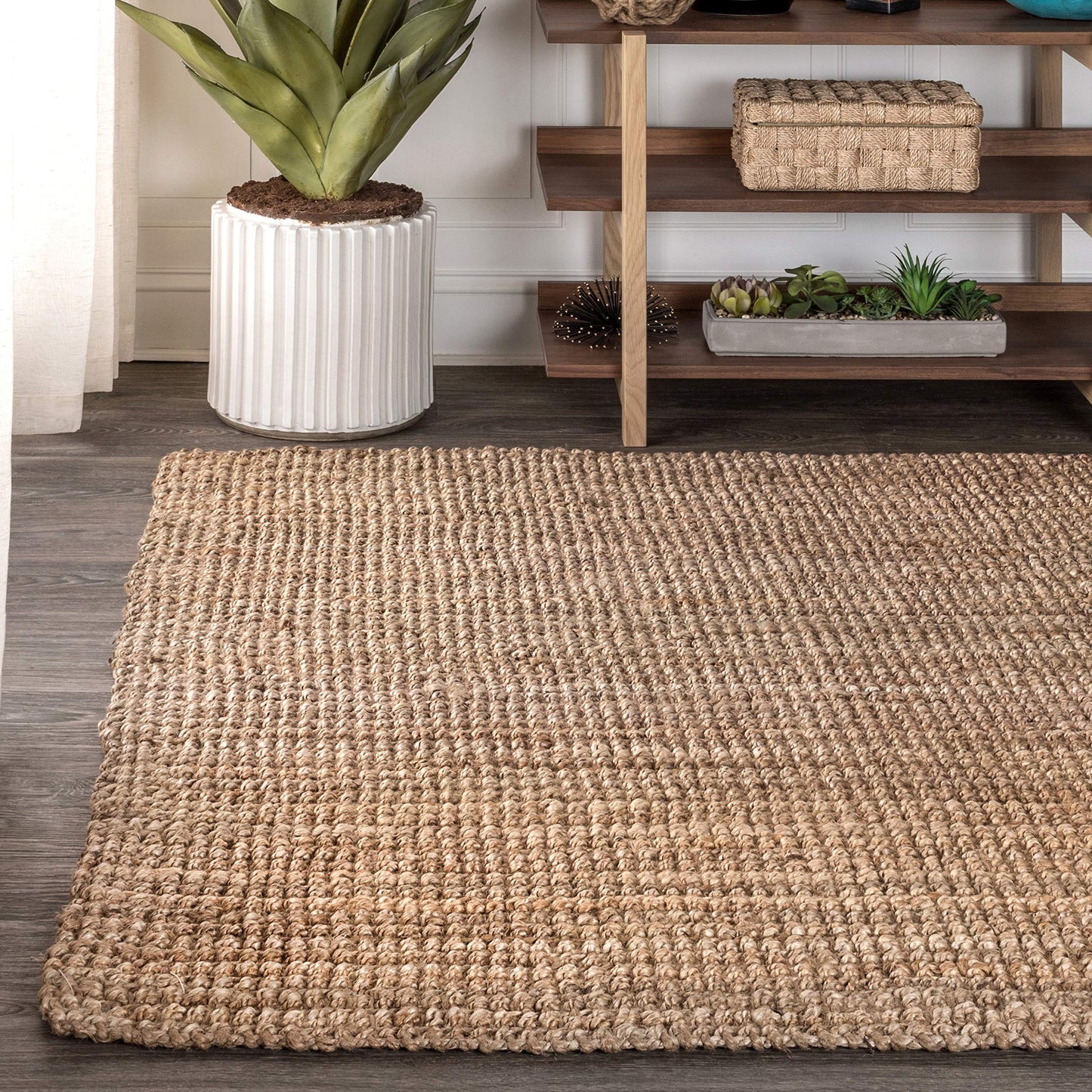 JONATHAN Y Pata Hand Woven Chunky Jute Natural Indoor Area Rug, 4x6, Bohemian, Rustic, Cottage, Easy-Cleaning for Living Room, Bedroom, Kitchen, Non-Shedding (NRF102A-4)