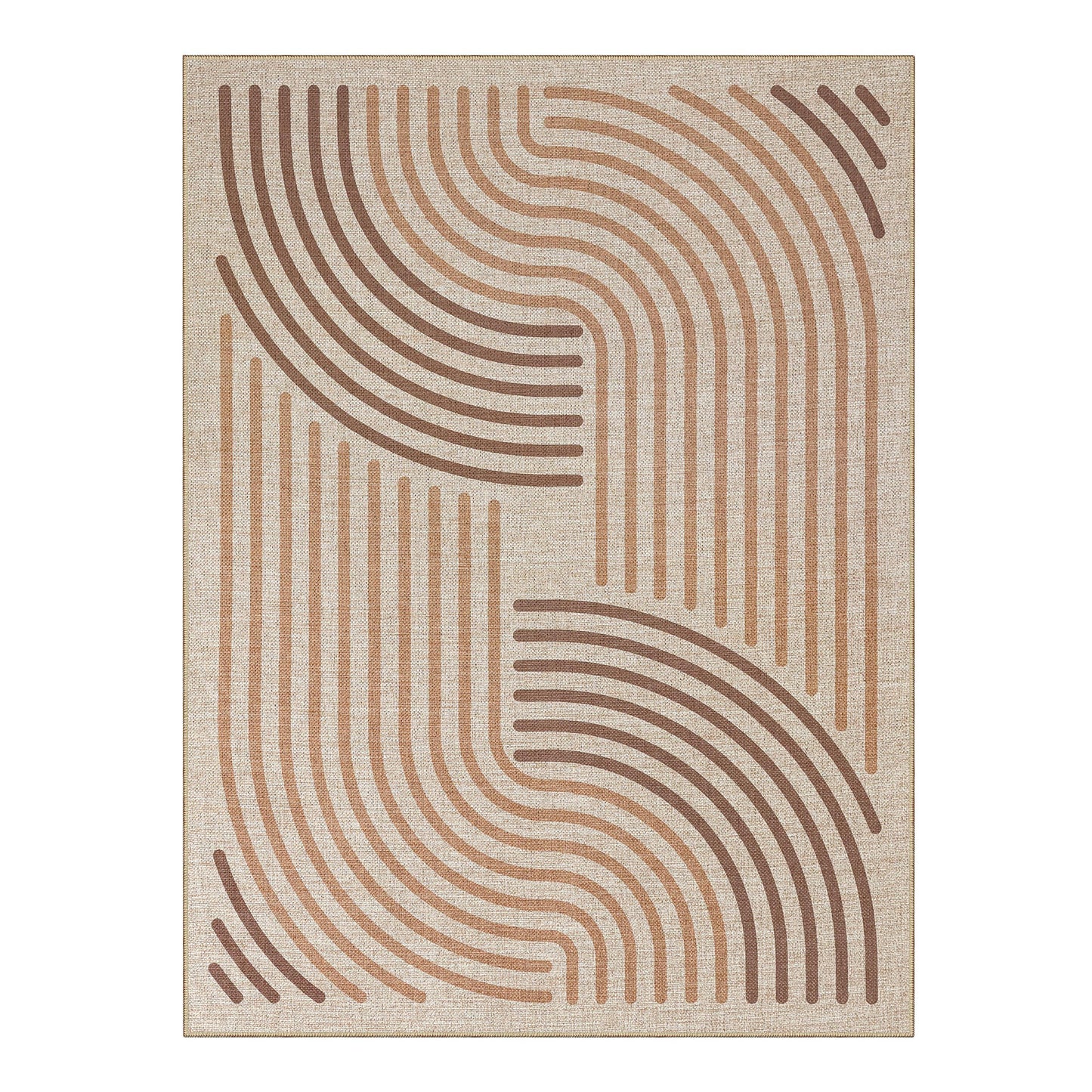 CASTLYE Easy Jute 6x9 Brown Outdoor Patio Rug Machine Washable Boho Carpet