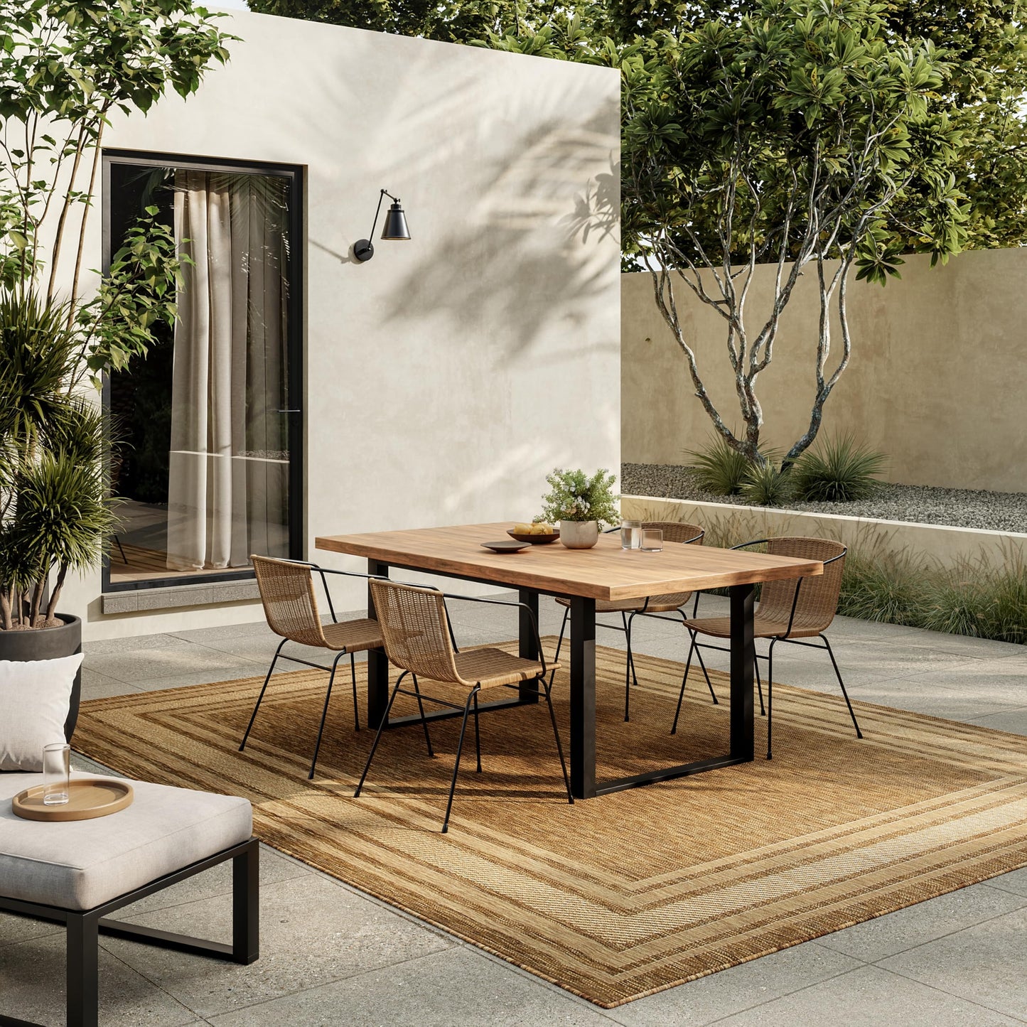 Nourison Home Horizon Indoor/Outdoor Natural 6' x 9' Area Rug - Easy Clean, Non Shedding, Bed Room, Living Room, Dining Room, Kitchen (6' x 9')
