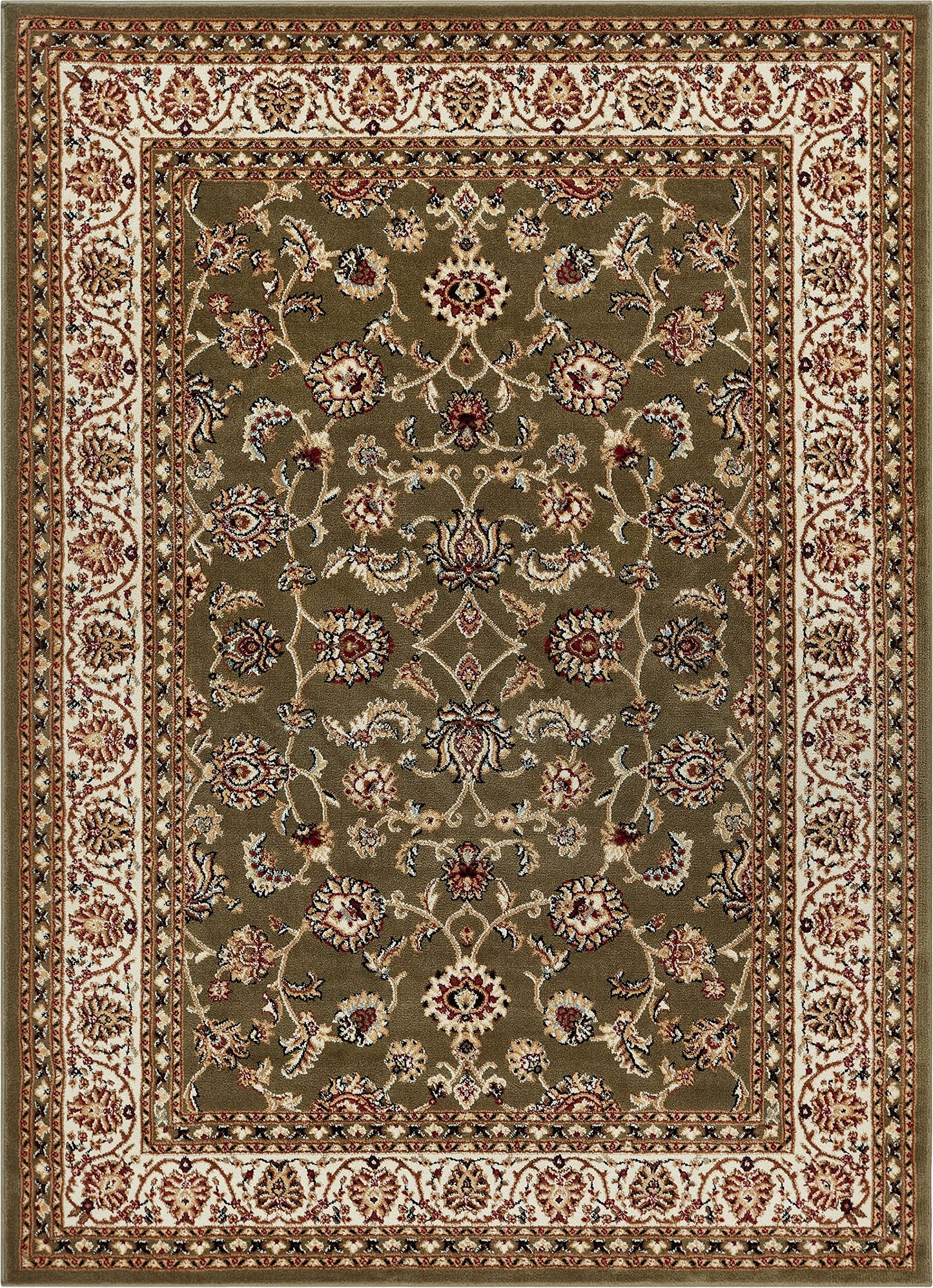 Well Woven Barclay Sarouk Green Traditional Area Rug 5'3" X 7'3"