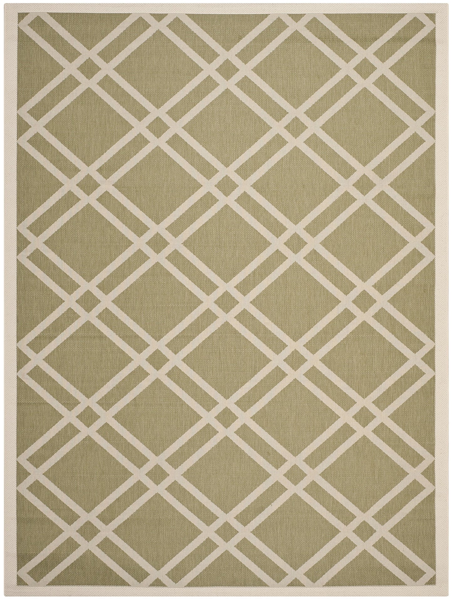 SAFAVIEH Courtyard Collection 6'7" x 9'6" Green/Beige CY6923 Trellis Indoor/ Outdoor Waterproof Easy Cleaning Patio Backyard Mudroom Area Rug