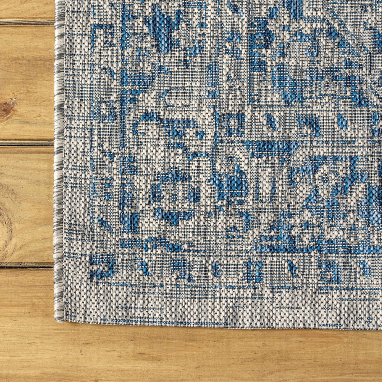 JONATHAN Y Boho Medallion Indoor Outdoor Area Rug 8X10 Gray/Navy, Rozetta Textured Weave for Backyard, Patio, Porch, Easy-Cleaning, High Traffic, Pet-Friendly, Non-Shedding (SMB102B-8)
