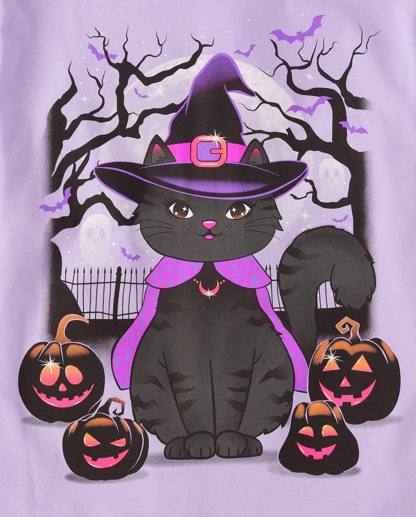 The Children's Place,Female,All Holidays Short Sleeve Graphic T-Shirts,multipacks,Black Cat/Ghost Beanie 2-Pack,X-Small
