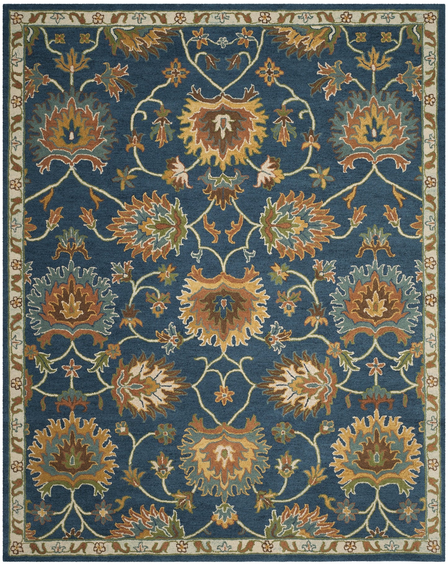 SAFAVIEH Heritage Collection Area Rug - 6' x 9', Navy, Handmade Traditional Oriental Wool, Ideal for High Traffic Areas in Living Room, Bedroom (HG654A)