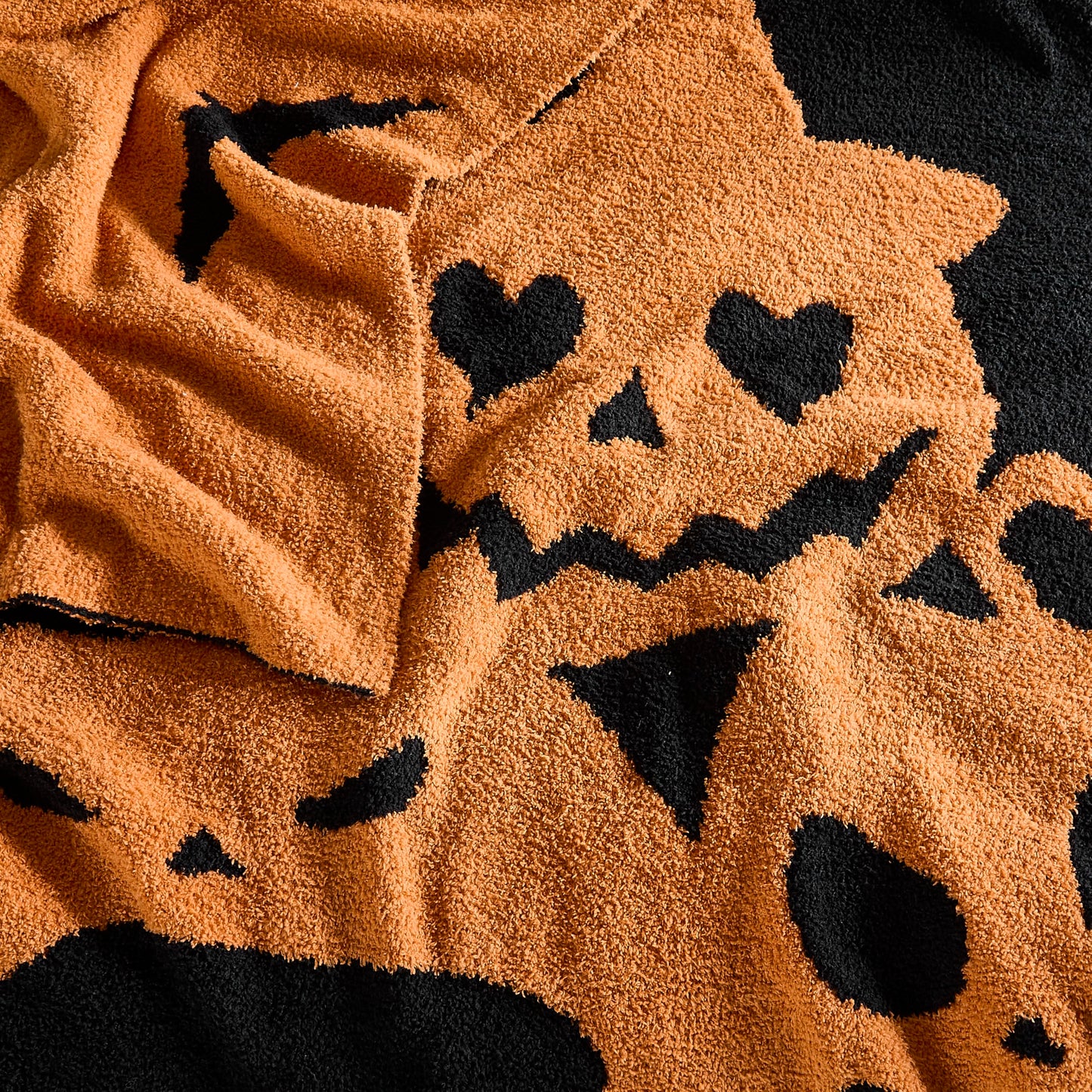 WDCOZY Halloween Throw Blanket Reversible Super Soft Knitted Blankets for Couch Bed Sofa Microfiber Warm Cozy Comfy Lightweight Fall Comfort Fluffy Fuzzy Knit Blanket Cute 50x60 Inches Pumpkin