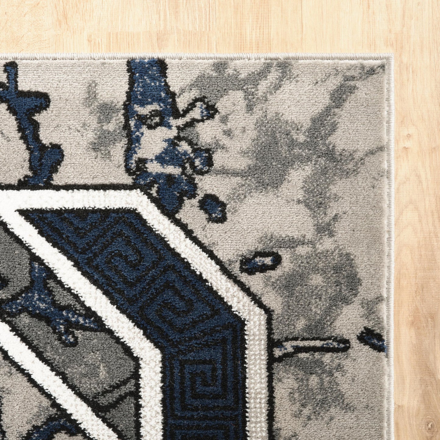 GLORY RUGS Area Rug Modern 8x10 Navy Grey White Black Soft Contemporary Floor Carpet with Premium Fluffy Texture for Indoor Living Dining Room and Bedroom Area