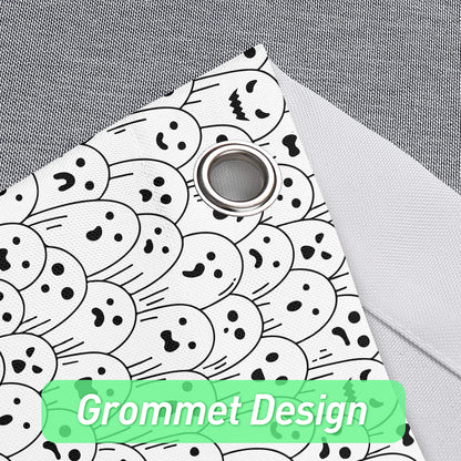 Spooky Ghost Shower Curtain, Waterproof Fabric with Hooks - 72x72 Inch, Perfect for Halloween Bathroom Decor