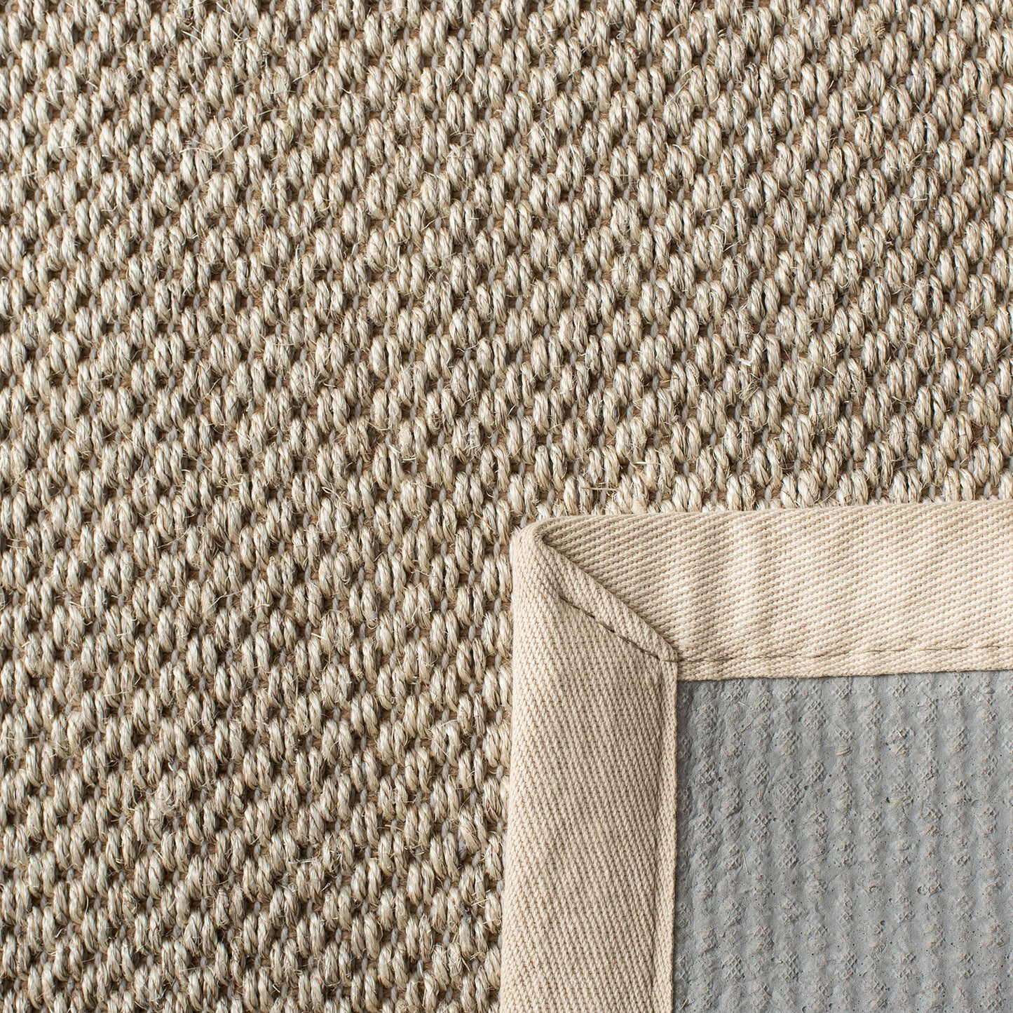 SAFAVIEH Area Rug 9x12 - Natural Fiber Collection - Large - Marble & Beige, Sisal, Woven Design with Border (NF143C)