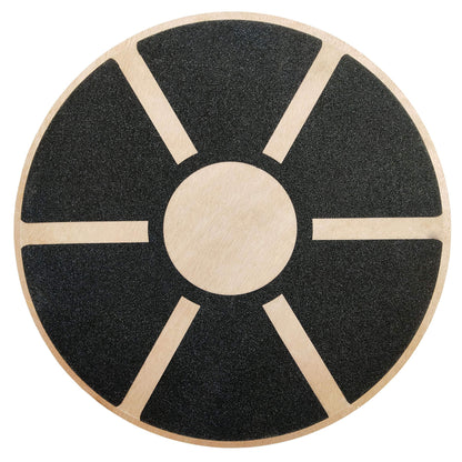 Fitvids Non-Slip Wooden Wobble Balance Board Core Trainer 15.55-inch Diameter with 360 Rotation for Stability Training, Black