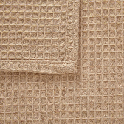 Encasa XO Kitchen Dish Towels Set | Beige | Waffle Weave and Flat Hand Tea Towel | 30x30 cm | Quick Drying Reusable Cotton Washcloths | Multipurpose Lightweight Dishcloths Set of 12