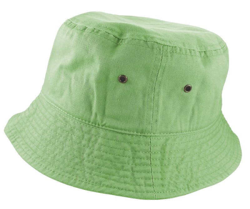 Gelante Solid Color 100% Cotton Bucket Hat for Women and Men Packable Travel Summer Beach Hat 1900-LightGreen-L/XL