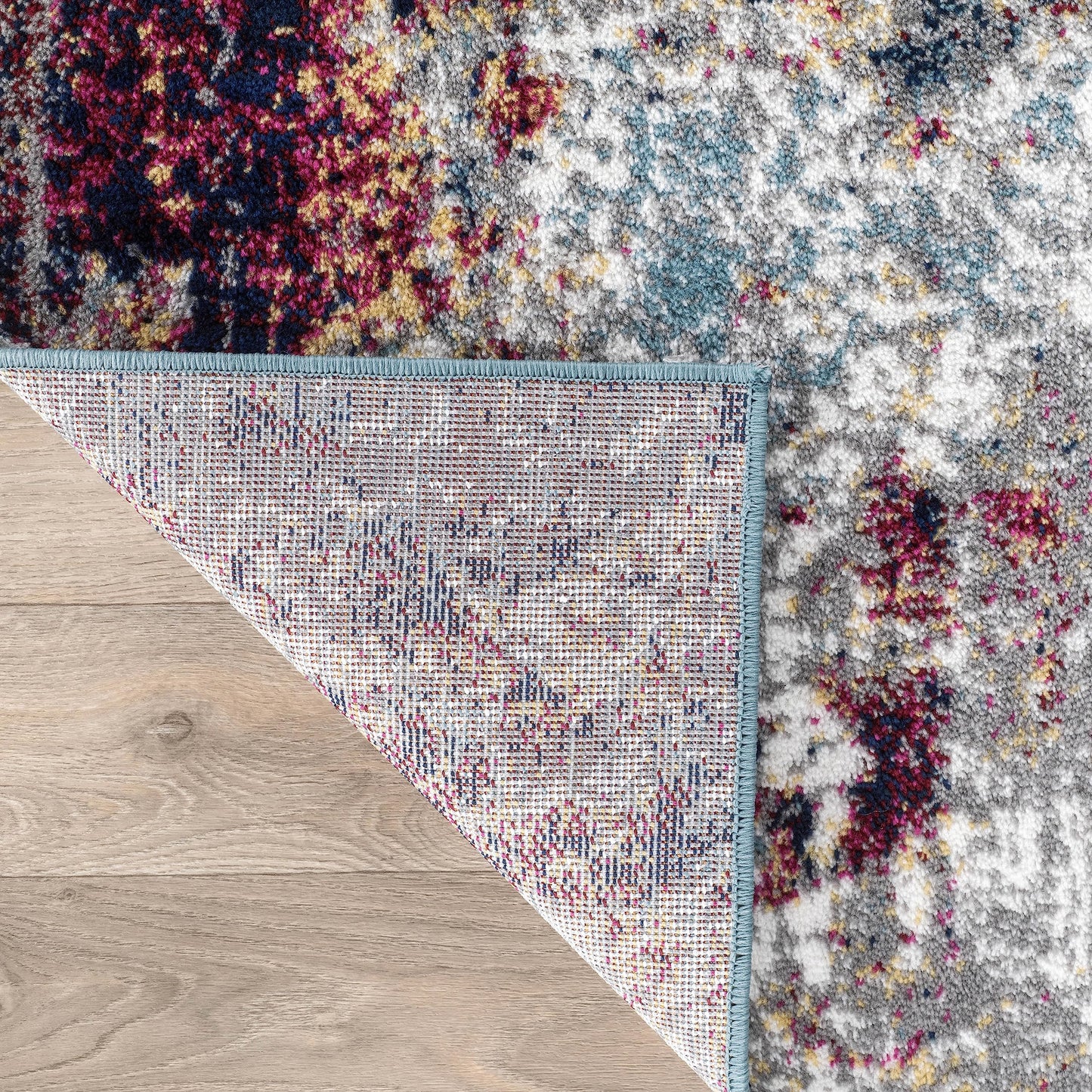 Rugshop Multi Modern Distressed Abstract Area Rug Bohemian Inspired Watercolor for Living Room, Dining Room and Bedroom 5' x 7'