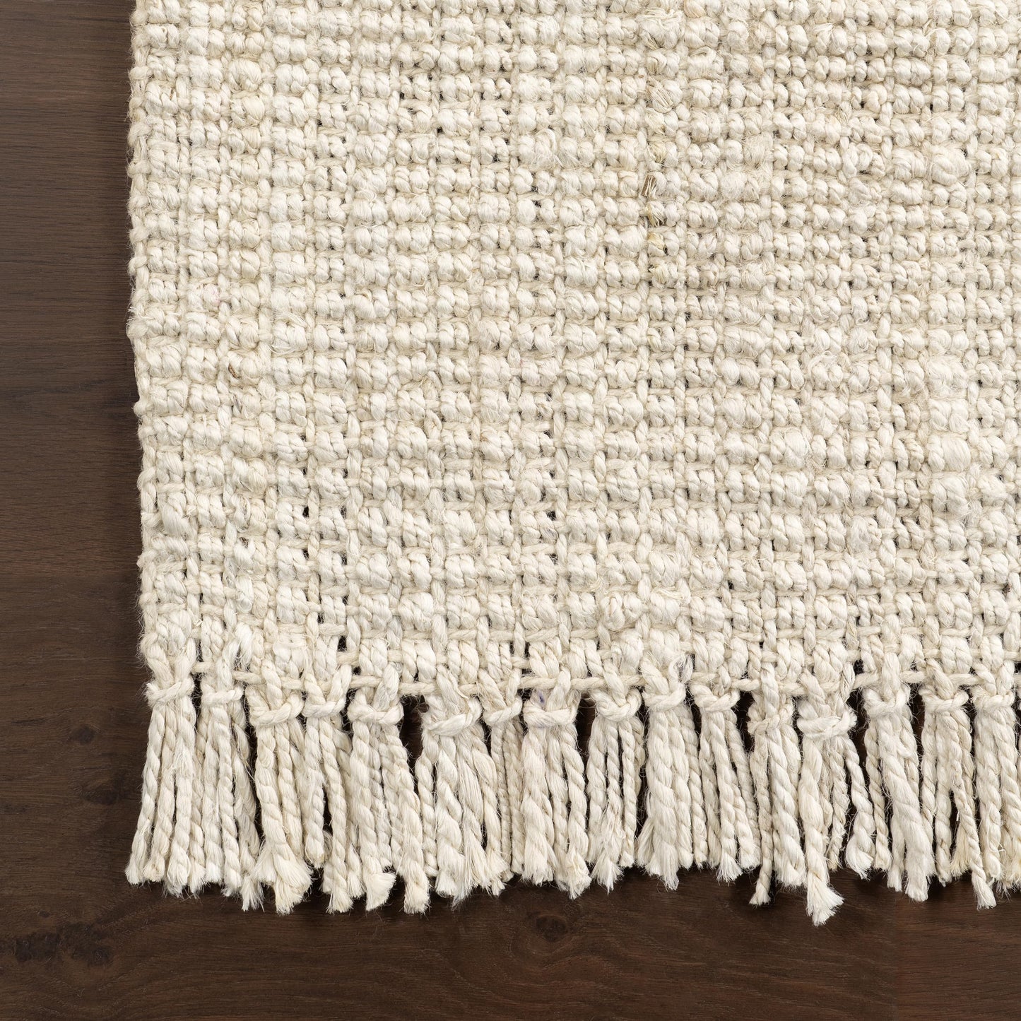Nuloom Daniela Off-White, 6' x 9', Handmade, Jute, Tassel, Soft and Textured, High Traffic, Stain Resistant, Easy Clean, Durable Area Rug for Bedroom, Living Room, Dining Space, Foyer, Entryway
