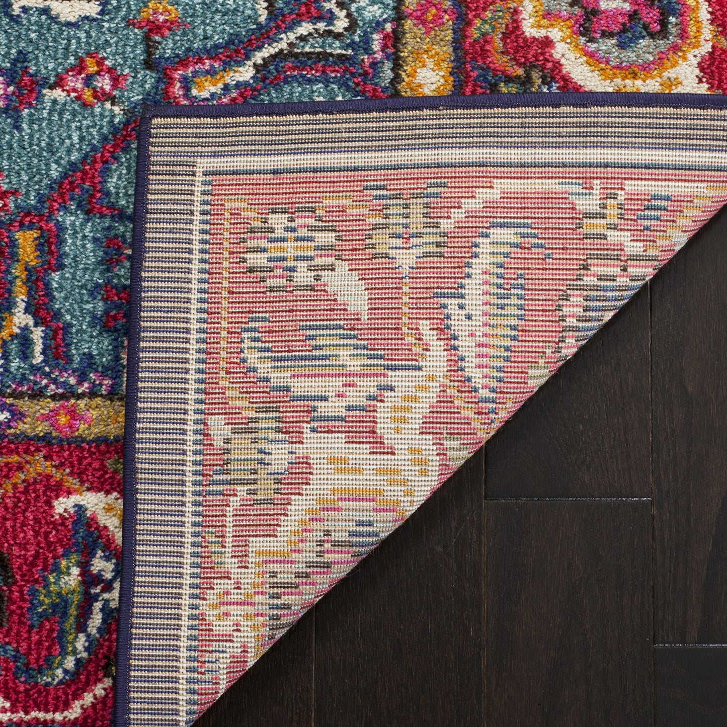 SAFAVIEH Monaco Collection Area Rug - 9' x 12', Red & Turquoise, Boho Oriental Medallion Design, Non-Shedding & Easy Care, Ideal for High Traffic Areas in Living Room, Bedroom (MNC207C)