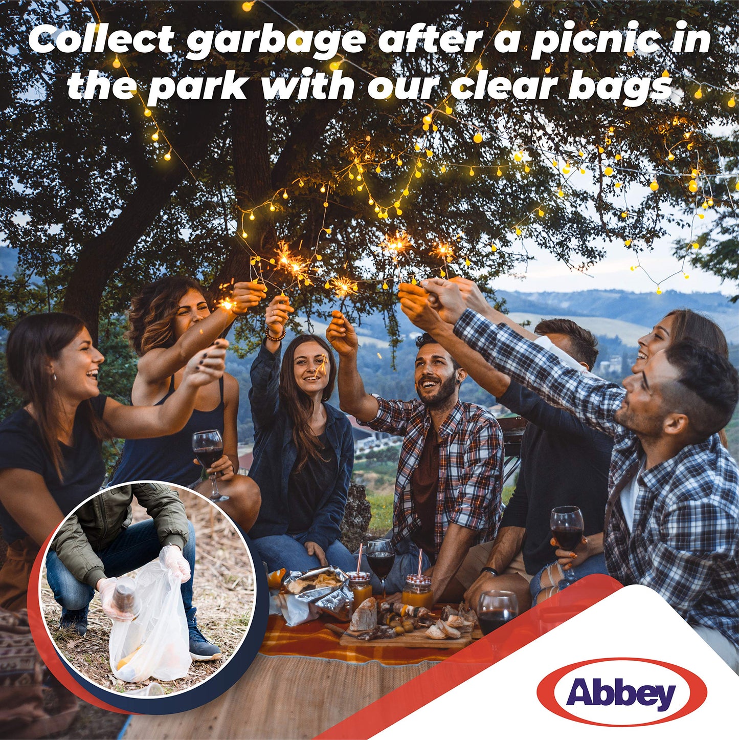 Abbey Pack of 100 Clear Plastic Recycling Bin Bags 90L – Transparent Recycling Bags for Kitchen, Bathroom, Bedroom, Office – Polythene Bin Liners bags –Clear Refuse Sacks 18 x 29 x 39 Inch – 64 Gauge