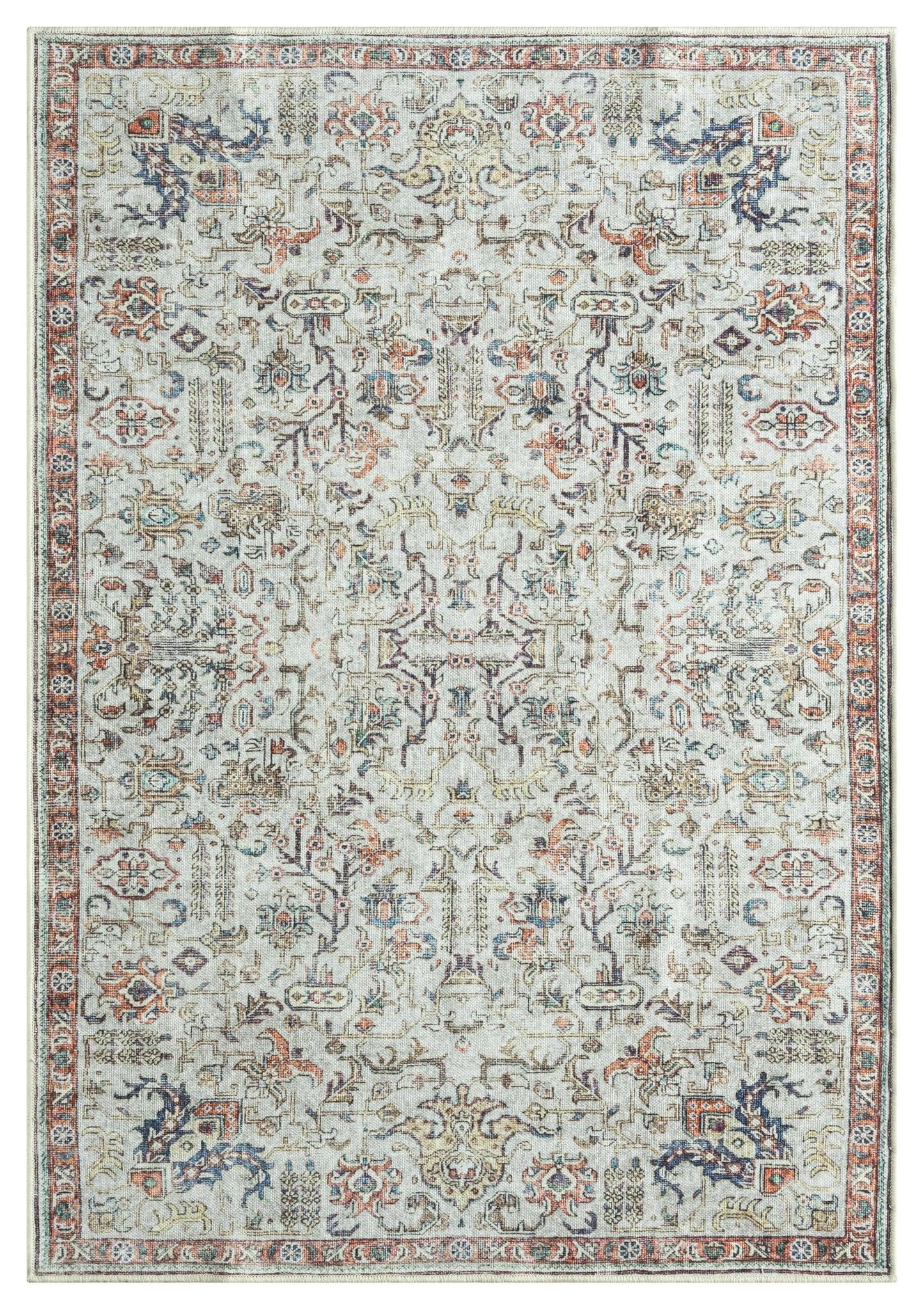 Keen Home Design 3x5 Rug - Machine Washable Entry Rug with Non-Slip Backing, Ideal for Enteryway, Kitchen, Bathroom, Laundry Room - Vintage, Easy Clean, Durable, Low Pile Rug - (3' x 5')