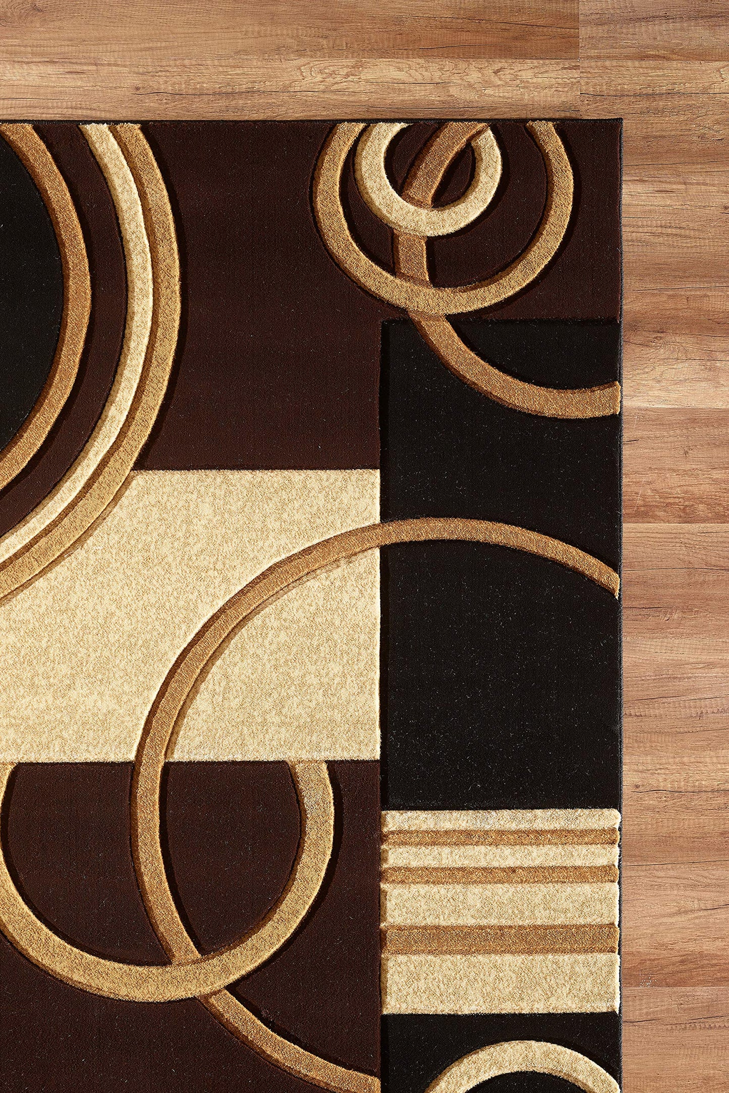 GLORY RUGS Area Rug Modern Soft Hand Carved Contemporary Floor Carpet with Premium Fluffy Texture for Indoor Living Dining Room and Bedroom Area (Brown, 4'x6')